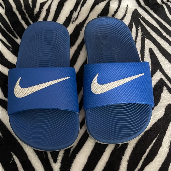 EUC Nike Royal Blue Slide Sandals - Picture 1 of 3